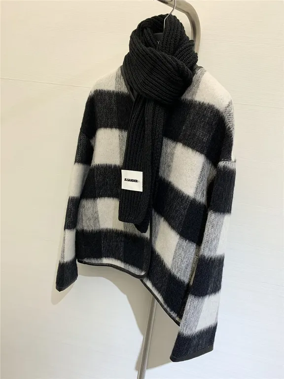 Jil sander scarf wool coat